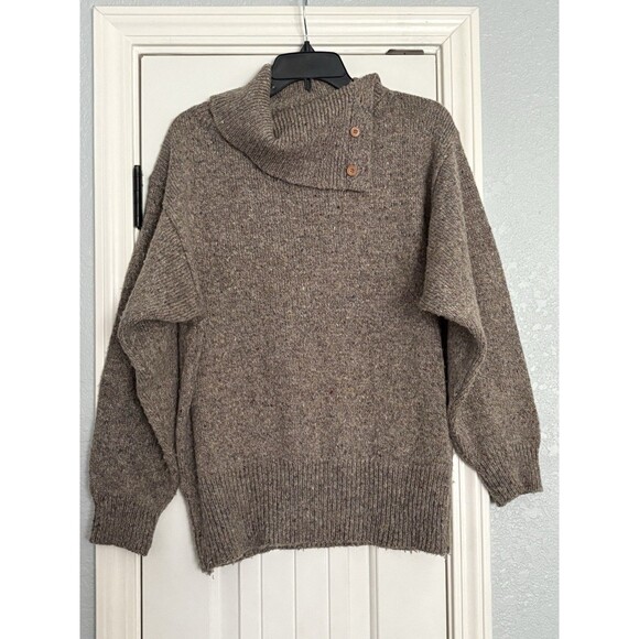 Vintage Gap Clothing Co. Sweater Acrylic Wool Turtleneck Large Confetti Gray - Picture 1 of 6